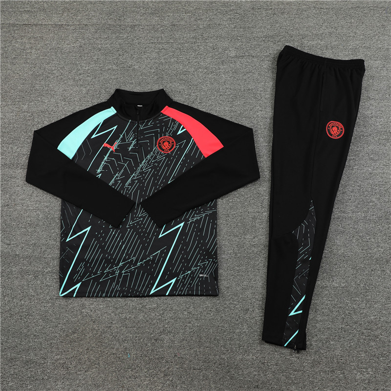 Manchester City23-24 Kids Long Sleeve Training Set Black Camouflage