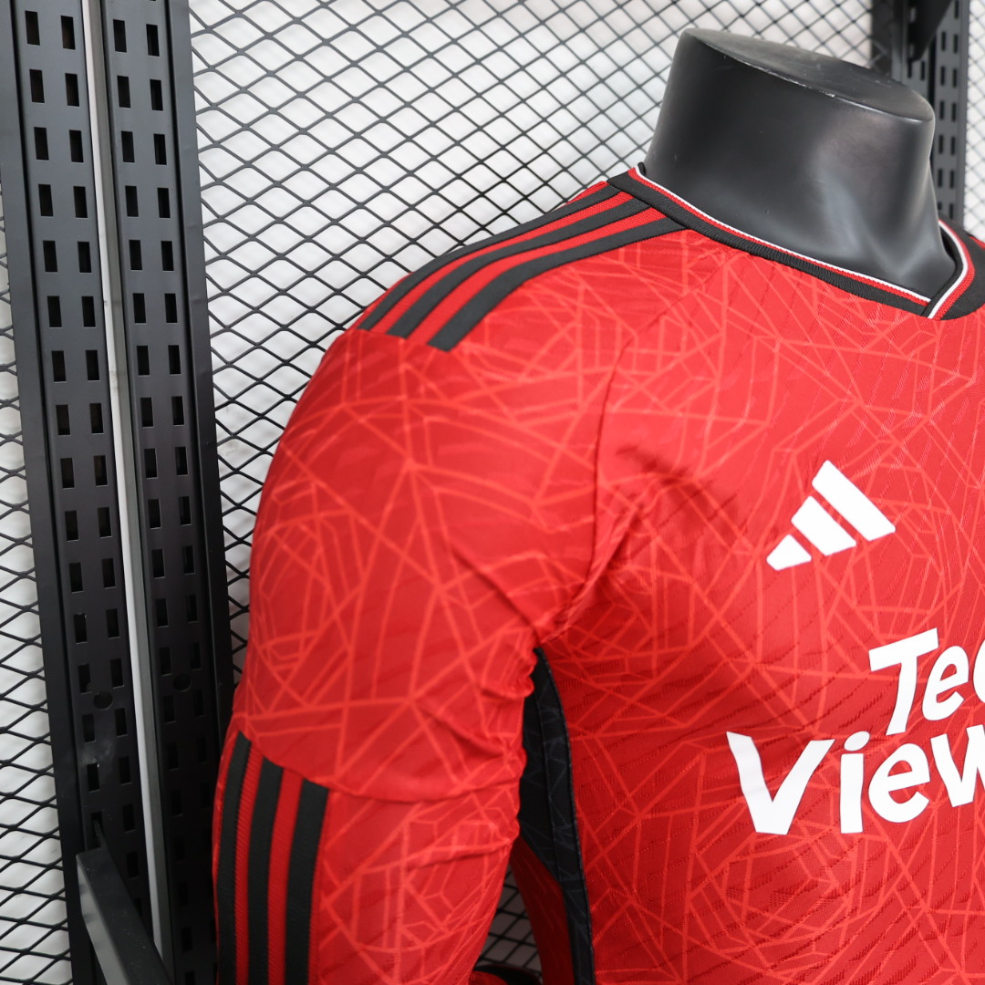 Manchester United 23-24 Home Long Sleeve Jersey - Player Version