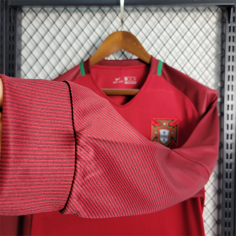 Retro Portugal 16-17 Home Stadium Long Sleeve Jersey