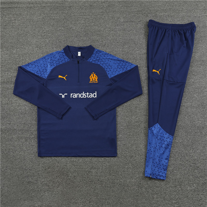 Marseille 23-24 Kids Long Sleeve Training Set Royal Rlue