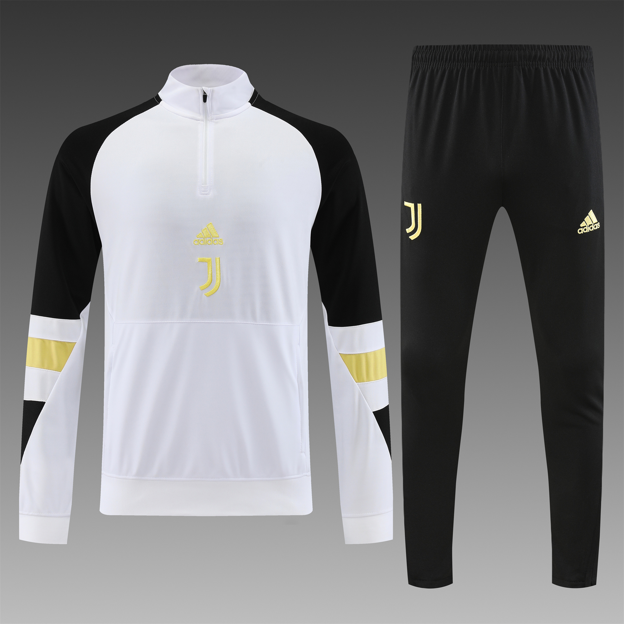 Juventus 23-24 Long Sleeve Training Set White Yellow