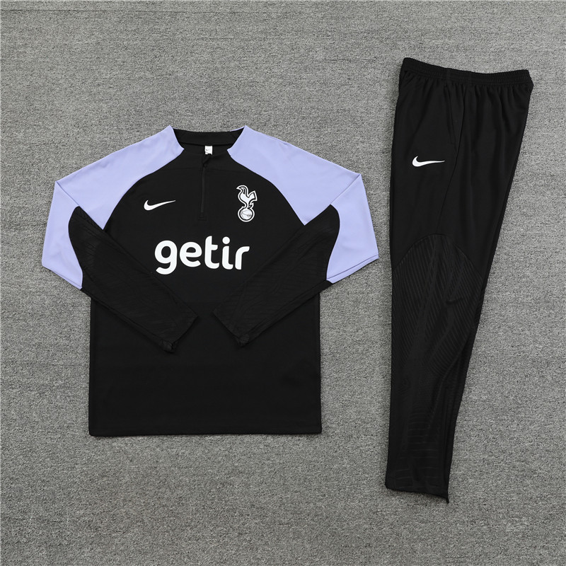 Tottenham Hotspur 23-24 Kids Long Sleeve Training Set Black
